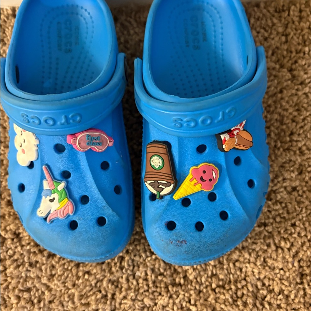 CROCS Kids Blue Sandals with Fun Charms